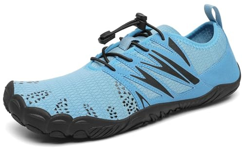 Mishansha Escarpines Hombre Mujer Zapatillas Agua Respirable Antideslizante Zapatos de Playa Secado Rápido para Rio Snorkel Natación Piscina Surf Deportes Acuáticos, Azul Ártico, 43 EU