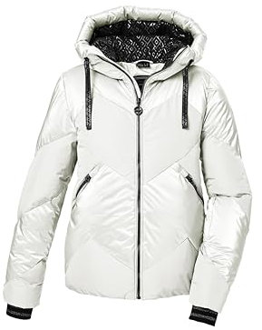 killtec Damen Skijacke/Funktionsjacke in Daunenoptik mit abzippbarem Schneefang KSW 100 WMN SKI QLTD JCKT, gebrochenes weiss, 40, 42036-000