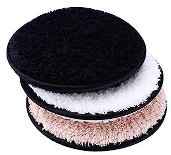 Ipetboom 3stücke Gesichtsschwamm Make-up-entferner-schwamm Waschbar Doppellagig Für Reinigung Entfernerschwamm Make-up-schwamm Gesichtsreinigungswatte Porenreinigung Weiß Kaffee Schwarz