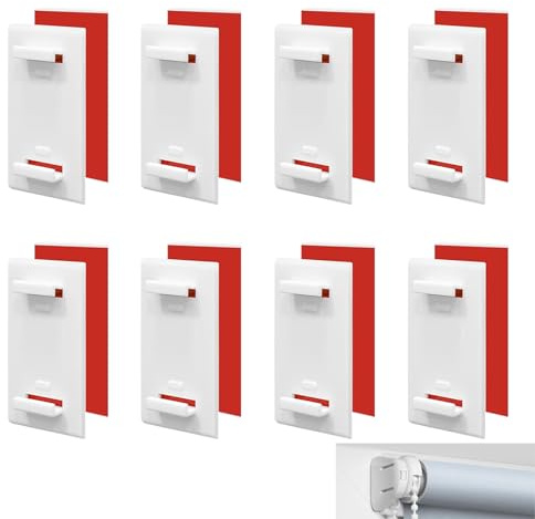 Supporti Adesivi Corti Per Tenda a Rullo, 8 pezzi Supporto Adesivo Corto per Klemmfix, Supporti a Morsetto Per Avvolgibile, Senza Necessità di Foratura, per il Fissaggio a Finestre in PVC