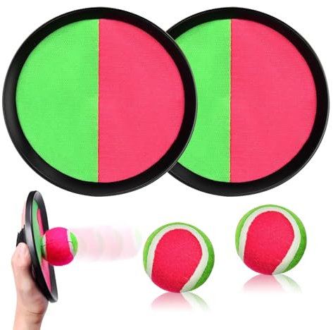 Klettballspiel Wurfspiel Kinder, Klettball Strandspielzeug mit 2 Schläger und 2 Bälle, Strandspielzeug Wurfspiel, Wasserdicht Outdoor Garten Spielzeug draußen Kinder ab 3 4 5 6 Jahr Strandspiele