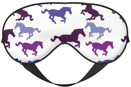 Augen-Schlafmaske für Damen und Herren – Moderne, minimalistische Pferde-Augenmasken in Lila, weiche Reise-Augenmasken für Schlafmaske, Verdunkelung, verstellbare Schnalle, Schlafmaske für Damen und