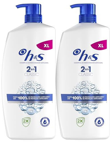 H&S Classic Champú Y Acondicionador Anticaspa 2en1 2X800ml, Con Dispensador. Hasta 100% De Protección Anticaspa. Para Todo Tipo De Pelo Y Cuero Cabelludo. Uso Diario. Limpieza Profunda