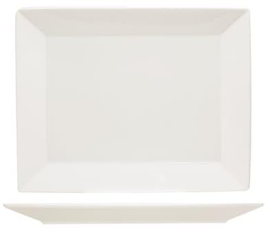 METRO Professional Assiette Modern, Porcelaine, 33 x 26 cm, Rectangulaire, Blanc, Lot de 4