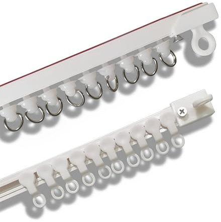 Selbstklebende Vorhangschiene, Gardinenschiene 1 Läufig, Set Deckenschiene Gardinenschiene Ohne Bohren, für Vorhangschiene Etagenbett Erkerfenst (Seitliche(Keine Lochung), 70cm)