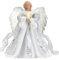 Cime d'Arbre De Noël Ange Topper - Statue Délicate Traditionnelle Avec Ailes De Plumes Blanches pour Sapin, Ornements De Noël, 25×30 CM