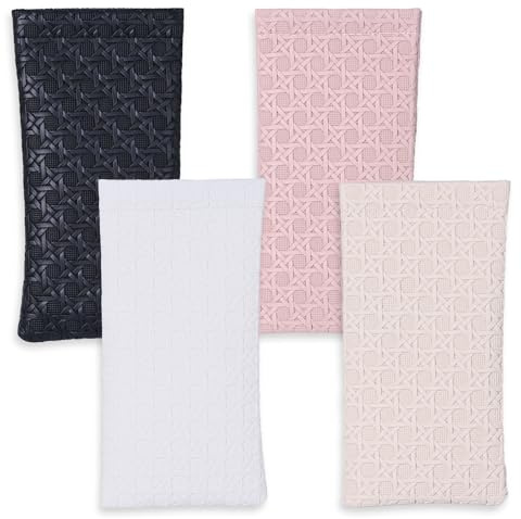 OWLMATE 4 Stück Brillenetui Weich, Brillenetui Damen, Sonnenbrillen Etui Quetschoberteil Brillen Tasche für Männer und Damen