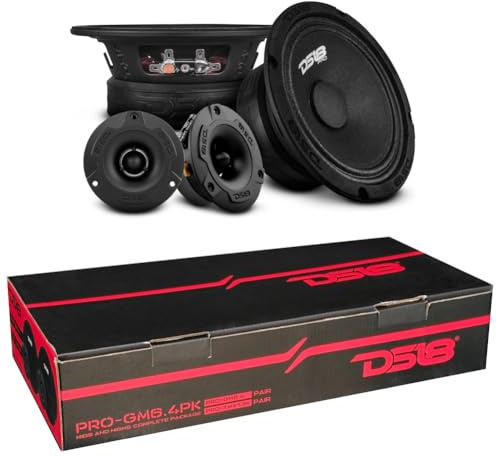 KIT SET PER DS18 PRO-GM6.4PK sistema a 2 vie 16,5 cm 165 mm 6,5, 140 watt rms 480 watt max, 2 midrange e 2 tweeter, 4 ohm, per auto, a coppia