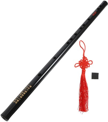 VICASKY Bambusflöte Traditionelles Instrument F-stimmung Für Anfänger Querflöte Schwarz Mit Quaste Leicht Tragbar Langlebig