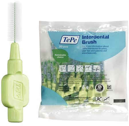 TePe Interdentalbürste, Extra Soft, Grün, 0,20 mm/ISO 5, 20 Stk., Plaque-Entfernung, effiziente Reinigung der Zahnzwischenräume, für große Lücken