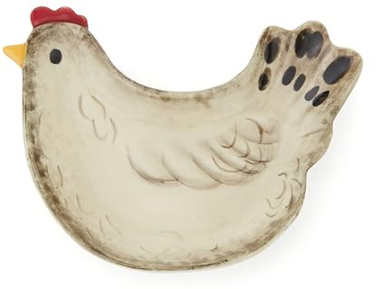 Cooksmart Hen House Lane Tea Bag Tidy, Stoneware Hen-Shaped Holder | British designed, farmhouse kitchen accessory, countryside décor, trinket dish, microwave safe, dishwasher safe