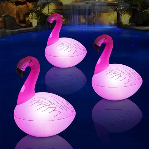 topool Lanterna Solare Gonfiabile Fenicottero per Piscina, Stagno e Giardino, Lampada LED Galleggiante IP68, Illuminazione Decorativa Automatica a Energia Solare (1, Pink)
