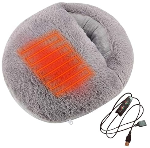 Calientapiés Eléctrico Envoltura Térmica Suave Desmontable Y Lavable | Calentador De Pies Con 3 Ajustes De Temperatura Calientapiés Suave Lavable Para Hogar Cama Bajo Escritorio Unisex
