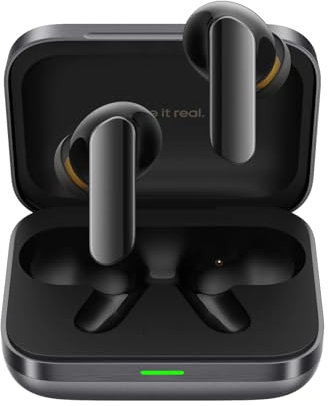 realme Buds Air 7 Pro Auriculares Inalámbricos,Tri-Mic 53dB Deep Active Noise Cancellation,48H Tiempo de Reproducción IP55 Impermeable Bluetooth 5.4 Auriculares Inalámbricos,Negro