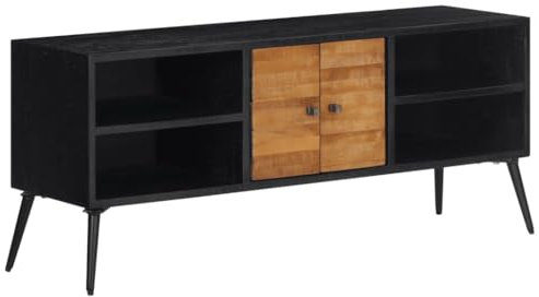 Woonisher Meuble TV 112x31x45 cm Teck Massif récupéré Ensemble Meuble TV et Table Basse