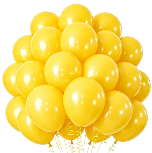 Luftballon Girlande Gelb, 100 Stück 10 Zoll Gelbe luftballons, Gelb Girlande Luftballons Geburtstag Set, Matte Gelbes Latex Ballons Set für Geburtstag Babyparty Hochzeit Festival Jahrestag Party Deko