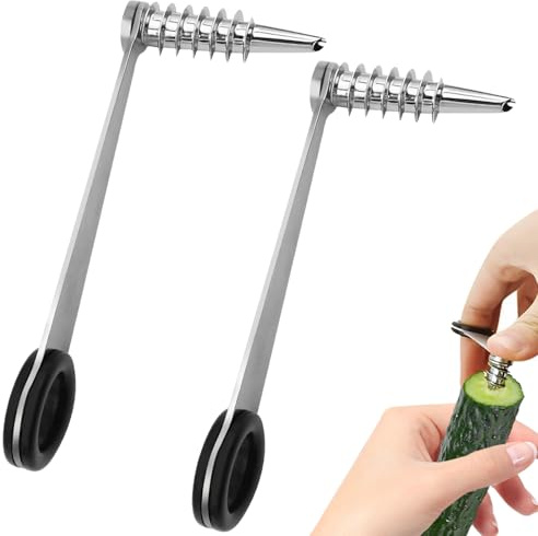 2Pcs Stainless Steel Flower Roller, Stainless Steel Kitchen Tools, Spiral Cutter Tools, Easy to Clean Suitable for Cutting Zucchini Potatoes Cucumbers Carrots