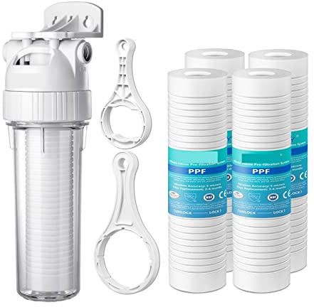 ZKLGS Filtres à Osmose Inverse, Pré Filtre purificateur Toute la Maison Filtre à Eau à sédiments système de préfiltre Central Lavage à Contre-Courant Maille en Acier Inoxydable(DN15)