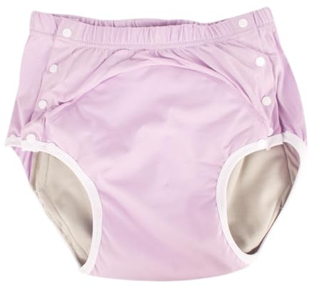 predolo Couche-culotte pour incontinence, couche-culotte souple, résistante aux fuites, boutons-pression latéraux, lavable, réutilisable, pour personnes âgées, Rose, M
