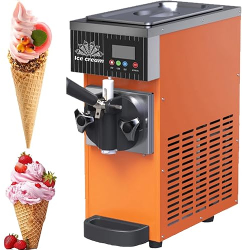 Soft Serve - Máquina para hacer helados con panel LCD, alta eficiencia para uso comercial y doméstico, diseño de encimera fácil de limpiar