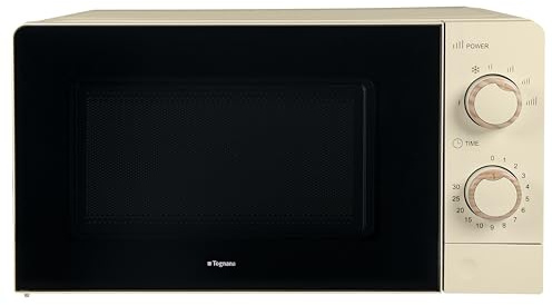 Tognana Iridea, Forno a microonde con funzione grill e scongelamento e piatto in vetro 24,5 cm, Champagne