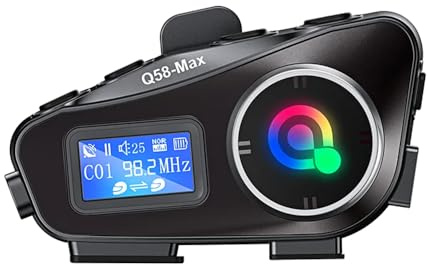 Fasizi Interfono per Moto Q58 Max, per 2 Motociclisti Che Parlano Contemporaneamente Entro 500 M