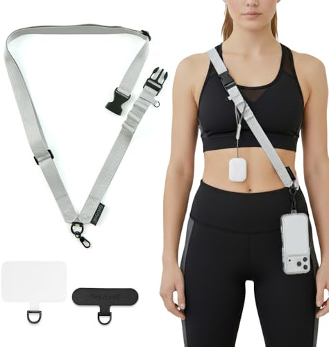 Golifyne 25mm Crossbody Phone Strap, Wide Phone Lanyard | 25mm wide phone strap for travel, outdoor adventures and everyday comfort, with 2 TPU & nylon tether tabs.