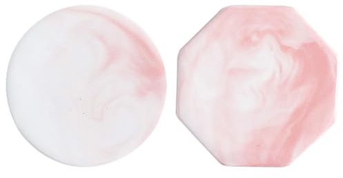 Alipis Set di 2 supporti per sigilli di cera, resistenti al calore, in ceramica, con motivo marmo, piastra di cera e tappetino protettivo per timbri, versatile come sottopentola e protezione dal