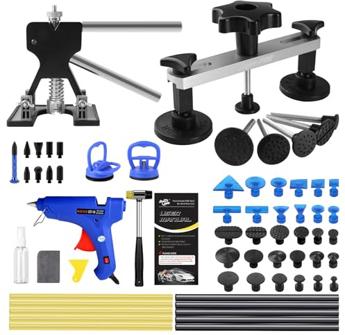 PDR TOOLS Car Dent Puller Kit, 79PCS Dent Repair Tool, Paintless Dent Removal Kit with Black Metal Dent Lifter and Bridge Puller for Auto Body Dent Remover, Home DIY Repair