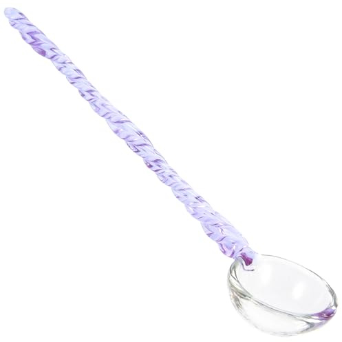 Ipetboom Cucchiaino da Dessert in Vetro Colorato a Manico, Cucchiai per Mescolare Caffè e Zucchero, Cucchiaino Piccolo Decorativo per Tè e Dolci, per Feste e Uso Quotidiano
