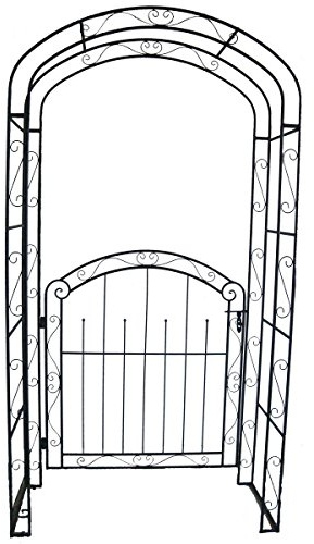 Gravidus Gartenpforte Gartentor mit Rosenbogen, dekorativ, Metall, Rost-Optik