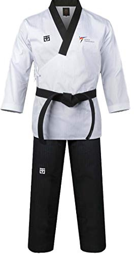 MOOTO Korea Taekwondo Poomsae Uniform WT Logo Taebek Dan MMA Martial Arts Karate Judo Kick Boxing (190(Height:190~199cm)(6.23~6.53ft), 1. Male)