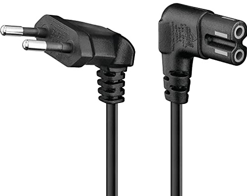 CABLEPELADO Netzkabel IEC-320 gewinkelt - C7 gewinkelt | Querschnitt 0,75mm² | kompatibel mit Samsung, Philips, LG Sony Sharp Panasonic LED TV Sky TV, Sky High Tech TV PS4 | Schwarz | 30 cm