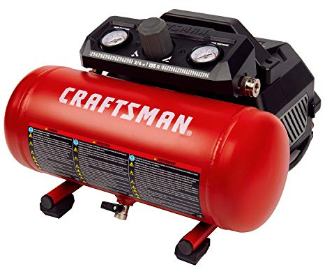 Craftsman Air Compressor 1.5 Gallon Portable, 3/4 HP, 1.5 CFM@90PSI, Max 125 PSI, Oil Free, Lightweight Air Compressor for DIY Workshop, Small Project