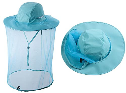 HunterBee Moskitonetz-Hut Insektenhüte mit Netz Imker-Imker-Bienenzucht-Schleier-Hut Safari Wandern Gartenarbeit Mesh Kapuze