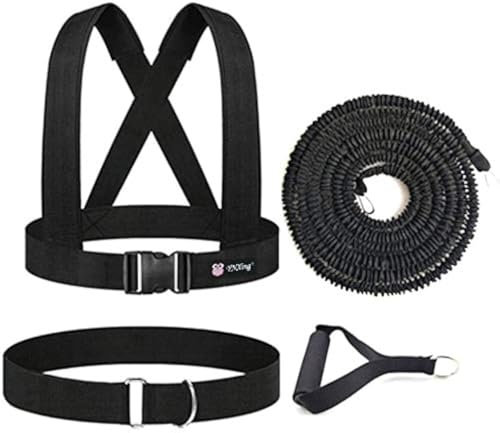 YNXing - Corda di resistenza per allenamento con forza esplosiva, per migliorare velocità, resistenza e forza, Black-16.4ft Kit