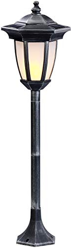 Lunartec Solar Gartenlaterne: Solar-LED-Standlaterne mit Flammeneffekt, 64 cm Höhe, IP44, 24 LEDs (Solarlampen für aussen, Solarleuchte Gartendeko, Lampe)