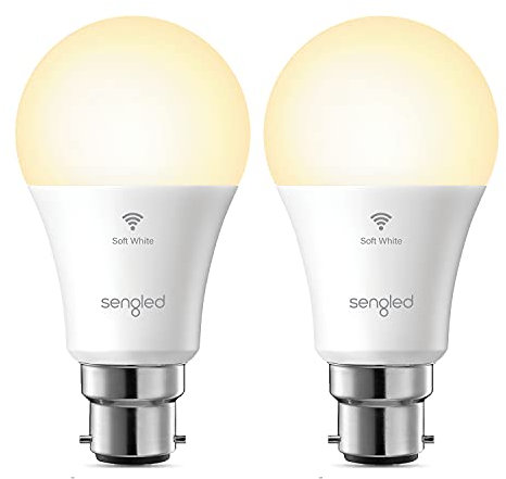 Sengled Smart Bulbs Alexa Light Bulbs Bayonet, WiFi Bulbs That Work with Alexa Smart Home Devices & Google Home, Dimmable LED Bulbs B22, Remote Control, Smart Light Bulbs 8.8W, 806LM 2700K, 2 Pack