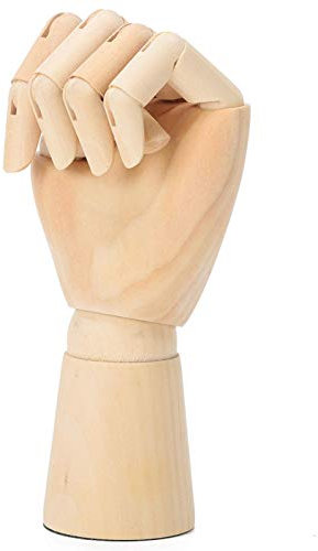Modello di mano di manichino snodabile in legno - mano sinistra-17,5 cm sezionata figura opponibile scultura manichino modello di mano con dita flessibili, per disegnare, schizzi