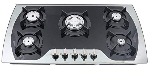 Futchoy 35 inch Gas Cooktop, Built-In 5 Burner Gas Hob Cook top, Stainless Steel Gas Stoves Drop-in Cooktops, NG/LPG gas burner, Kitchen Cooker cooktops