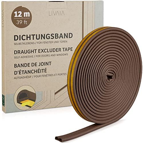 Nastro sigillante autoadesivo impermeabile marrone: 12m nastro sigillante impermeabile come guarnizione di doccia e vasca - adesivo LIVAIA