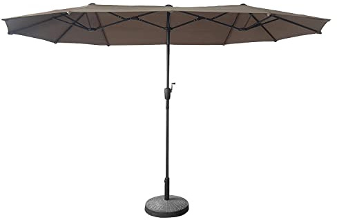 Happy Garden parasol de jardin double 2x4m LINAI taupe en acier.