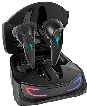 Mars Gaming MHI-Ultra, Auriculares Inalámbricos TWS, RGB Flow, Bluetooth 5.3, Triple Cancelación Ruido, 24H Batería, Negro
