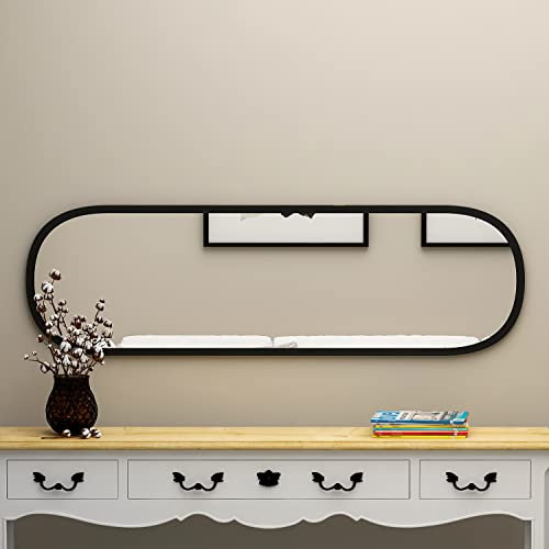 moebel17 8652 Magnum Spiegel Wandspiegel Badspiegel Flurspiegel Kosmetikspiegel, Holz, Schwarz, modern, 120 x 40 x 3,5 cm