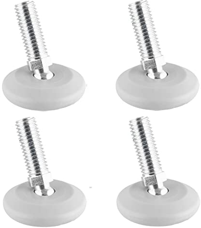 WAGNER 4er-Set Verstellfuß/Nivellierfuß mit Kugelgelenk Ø 37 mm, grau, Gewindestift M10 x 25 mm, Möbelgleiter - Kunststoff Black - inklusiv, Durchmesser Ø 30 mm - Made in DE - 15434104
