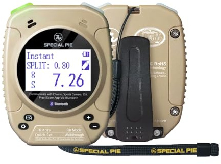 SPECIAL PIE Shot Timer de Tiro – Shooting Timer para Entrenamiento y competición, Range Officer Timer Compatible con USPSA, IPSC, IDPA, Steel Challenge, PRS & CAS(Caqui)