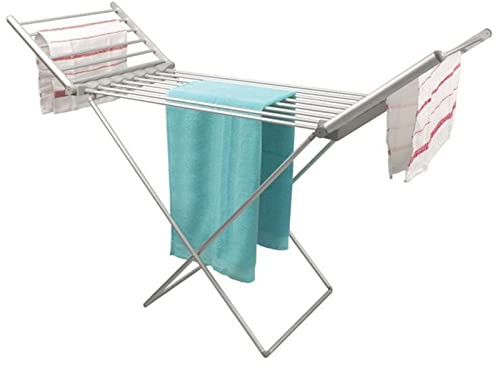 ZAVAYA Clothes Airer Electric Heated 50Hz/230W, Dryer Portable Indoor Horse Rack, Energy Saving Mute Indoor Horse Rack with Wings, for Bathroom Laundry Room