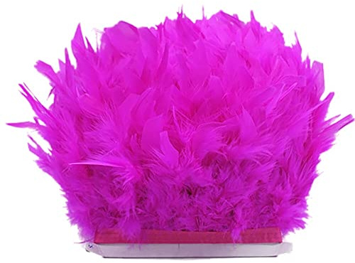 Uposao 5M Türkei Federn Fringe Trim,Natürlichen Feder Fransen für Kleid Nähen Handwerk Kostüme Dekoration DIY Deko Federn basteln, Zuhause Dekor,Halloween Federband Bastelzubehör,Rose