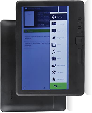Color E Reader, 7in TFT LCD 16:9 HD Screen Ereader with Protective Film and Cover, Headphones, Lightweight Black EBook Readers 2100mAh Long Lasting E Reader for Study Work (16GB)