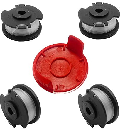 YWNYT String Trimmer Replacement Spool Line for Einhell GE-CT 18/28 Li and GE-CT 18/28 Li TC, 1.6mm 4.9m Nylon Replacement Grass Strimmer Line (4Spool + 1Cover)